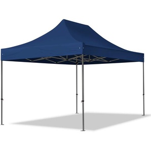 3x4,5m Stahl Faltpavillon, ohne Seitenteile, blau - (600044)