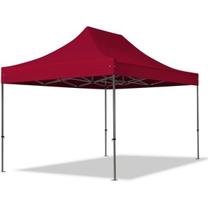3x4,5m Stahl Faltpavillon, ohne Seitenteile, rot - (600056)
