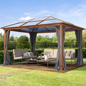 3x4 m Hardtop Gartenpavillon, inkl. 4 Seitenteile, loft grey - (300192)