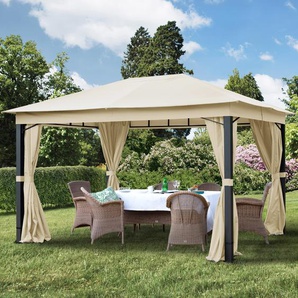 3x4 m Softtop Gartenpavillon, inkl. 4 Seitenteile, champagnerfarben - (300173)