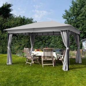 3x4 m Softtop Gartenpavillon, inkl. 4 Seitenteile, stone - (300042)