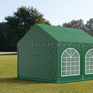 3x4m Partyzelt, PVC-Plane, dunkelgrün, mit Bodenrahmen - (2641)