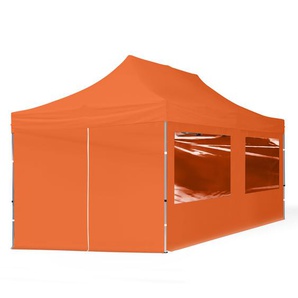 3x6m Aluminium Faltpavillon, inkl. 4 Seitenteile, orange - (59029)
