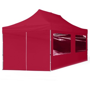 3x6m Aluminium Faltpavillon, inkl. 4 Seitenteile, rot - (59151)