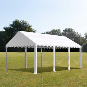 3x6m Partyzelt ohne Seitenteile, PVC-Plane, weiß - (1050)