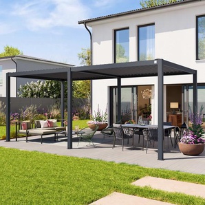 3x6m Pergola in Anthrazit; mit Lamellendach in Anthrazit - (400124)