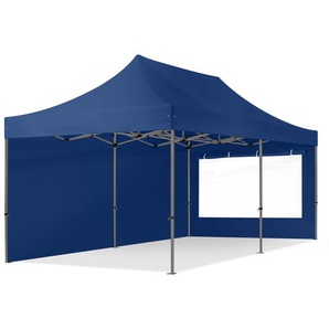 3x6m Stahl Faltpavillon, inkl. 2 Seitenteile, dunkelblau - (600068)