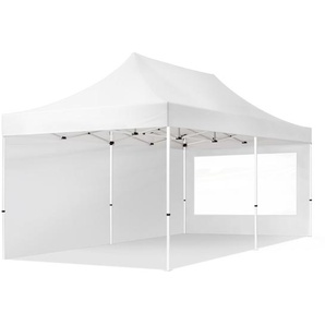 3x6m Stahl Faltpavillon, inkl. 2 Seitenteile, weiß - (59055)