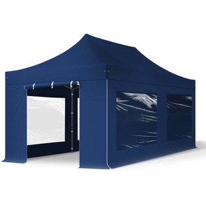 3x6m Stahl Faltpavillon, inkl. 4 Seitenteile, dunkelblau - (600069)