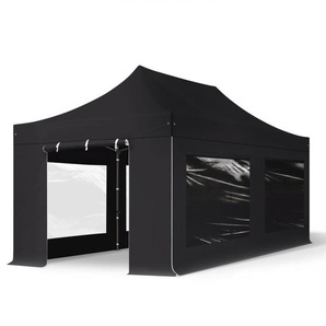 3x6m Stahl Faltpavillon, inkl. 4 Seitenteile, schwarz - (600121)