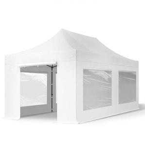 3x6m Stahl Faltpavillon, inkl. 4 Seitenteile, weiß - (600124)