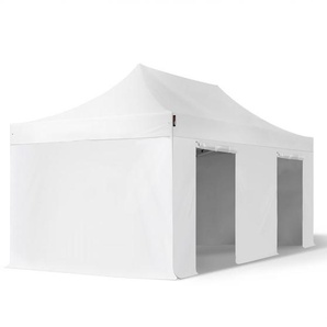 3x6m Stahl Faltpavillon, inkl. 4 Seitenteile, weiß - (600125)