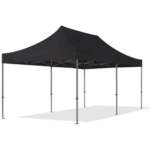 3x6m Stahl Faltpavillon, ohne Seitenteile, schwarz - (600063)