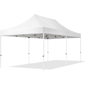 3x6m Stahl Faltpavillon, ohne Seitenteile, weiß - (581849)