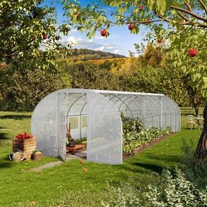 3x8m Foliengewächshaus, PE-Plane, weiß - (8998)