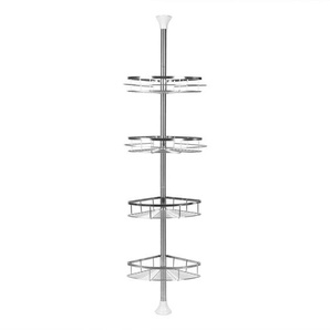 Skecten - 4 Böden Edelstahl Duschablage Duschecke Teleskopregal Eckregal Badregal Ablagen Ecke Duschregal