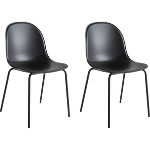4-Fußstuhl CONNUBIA Academy CB/1663-LHS / -V_P15 Stühle Gr. B/H/T: 49 cm x 84 cm x 51 cm, 2 St., Leder-Kunstleder, Metall, schwarz (schwarz, schwarz) 4-Fuß-Stühle