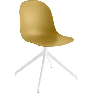 4-Fußstuhl CONNUBIA Academy CB/1694 Stühle Gr. B/H/T: 49 cm x 84 cm x 50 cm, Aluminium, gelb (senfgelb matt p973, schneeweiß matt) 4-Fuß-Stühle