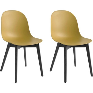 4-Fußstuhl CONNUBIA Academy W CB/1665 Stühle Gr. B/H/T: 44,5 cm x 83 cm x 51 cm, 2 St., Massivholz, gelb (senfgelb matt p973, schwarz) 4-Fuß-Stühle angenehmer Sitzkomfort
