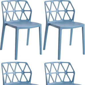 4-Fußstuhl CONNUBIA ALCHEMIA CB/1056 Stühle Gr. B/H/T: 49,5 cm x 79 cm x 51 cm, 4 St., Polypropylen, blau (sky blue matt 100) 4-Fuß-Stühle