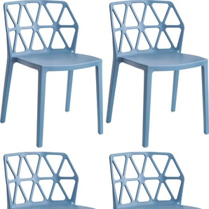 4-Fußstuhl CONNUBIA ALCHEMIA CB/1056 Stühle Gr. B/H/T: 49,5 cm x 79 cm x 51 cm, 4 St., Polypropylen, blau (sky blue matt 100) 4-Fuß-Stühle mit widerstandsfähigen, austauschbaren Fußkappen