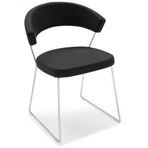 4-Fußstuhl CONNUBIA New York CB1022-LH Stühle Gr. B/H/T: 57 cm x 75,5 cm x 52 cm, 2 St., NaturLEDER, Metall, schwarz (schwarz 683, silberfarben) 4-Fuß-Stühle