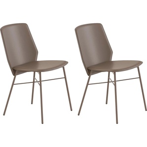 4-Fußstuhl CONNUBIA SIBILLA CB/1959 Stühle Gr. B/H/T: 45 cm x 83 cm x 56 cm, 2 St., regeneriertes Leder, Metall, grau (taubengrau, taubengrau) 4-Fuß-Stühle