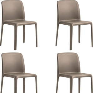 4-Fußstuhl CONNUBIA Stühle Gr. B/H/T: 77 cm x 103 cm x 58 cm, 4 St., Set, grau (taubengrau matt) 4-Fuß-Stühle