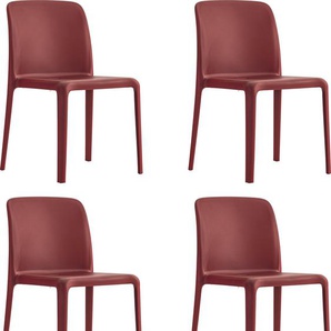 4-Fußstuhl CONNUBIA Stühle Gr. B/H/T: 77 cm x 103 cm x 58 cm, 4 St., Set, rot (rot o x id matt) 4-Fuß-Stühle