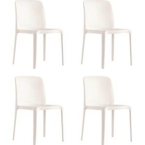 4-Fußstuhl CONNUBIA Stühle Gr. B/H/T: 77 cm x 103 cm x 58 cm, 4 St., Set, weiß (schneeweiß matt) 4-Fuß-Stühle