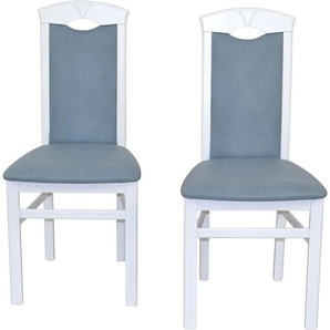 4-Fußstuhl HOFMANN LIVING AND MORE Stühle Gr. B/H/T: 44 cm x 94 cm x 48 cm, 2 St., uni, Massivholz, blau (blau, weiß) 4-Fuß-Stühle