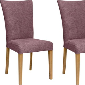 4-Fußstuhl HOME AFFAIRE Aspen Stühle Gr. B/H/T: 46 cm x 94,5 cm x 59 cm, 2 St., Softstruktur, Massivholz, rot (weinrot) 4-Fuß-Stühle Massivholzgestell, in vielen Bezugsqualitäten