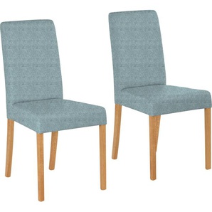 4-Fußstuhl HOME AFFAIRE Bologna Stühle Gr. B/H/T: 44 cm x 91 cm x 56 cm, 6 St., Strukturstoff, Gestell aus Massivholz, blau (hellblau (fantasy 8214), natur) 4-Fuß-Stühle Stühle