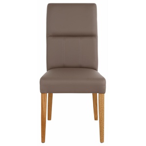 4-Fußstuhl HOME AFFAIRE Freda Stühle Gr. B/H/T: 47 cm x 96 cm x 64 cm, 6 St., Kunstleder, Kunstleder, grau (taupe, eichefarben) 4-Fuß-Stühle Stühle wahlweise mit Kunstleder oder Echtleder bezogen