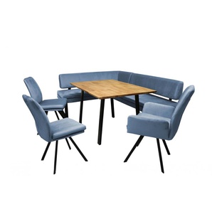 4-Fußstuhl HOME AFFAIRE Kakan Stühle Gr. B/H/T: 47 cm x 92 cm x 61 cm, Samtvelours, Metall, blau (eisblau, schwarz) 4-Fuß-Stühle Metallgestell
