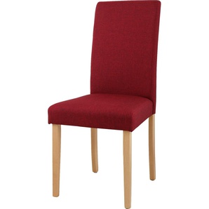 4-Fußstuhl HOME AFFAIRE Roko Tiago Stühle Gr. B/H/T: 46,5 cm x 97 cm x 57 cm, 6 St., Struktur, Beine Buche + Massivholz, rot 4-Fuß-Stühle im 2er, 4er oder 6er-Set