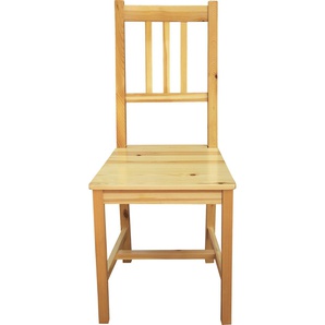 4-Fußstuhl HOME AFFAIRE Stühle Gr. B/H/T: 42 cm x 92 cm x 42 cm, 2 St., Brettsitz + Massivholz, beige (natur, natur) 4-Fuß-Stühle