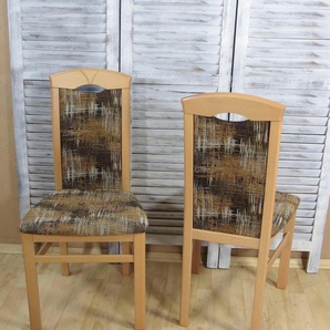 4-Fußstuhl HOME AFFAIRE Stühle Gr. B/H/T: 44 cm x 97 cm x 45 cm, 2 St., Struktur, Massivholz, braun (buche, mocca) 4-Fuß-Stühle