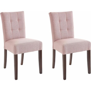 4-Fußstuhl HOME AFFAIRE Talia Stühle Gr. B/H/T: 48 cm x 92 cm x 60 cm, 2 St., Webstoff, rosa (rosa, buchefarben) 4-Fuß-Stühle