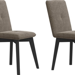 4-Fußstuhl HOME AFFAIRE Vita Stühle Gr. B/H/T: 46,5 cm x 91 cm x 58 cm, 2 St., Microfaser, Massivholz, braun (braun (deneris 9811), buche schwarz) 4-Fuß-Stühle mit verschiedenen Gestellen erhältlich