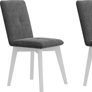 4-Fußstuhl HOME AFFAIRE Vita Stühle Gr. B/H/T: 46,5 cm x 91 cm x 58 cm, 2 St., Microfaser, Massivholz, grau (grau (deneris 9852), buche weiß) 4-Fuß-Stühle