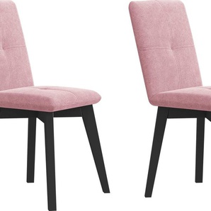 4-Fußstuhl HOME AFFAIRE Vita Stühle Gr. B/H/T: 46,5 cm x 91 cm x 58 cm, 2 St., Microfaser, Massivholz, rosa (rosa (deneris 9180), buche schwarz) 4-Fuß-Stühle mit verschiedenen Gestellen erhältlich