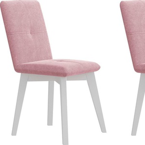 4-Fußstuhl HOME AFFAIRE Vita Stühle Gr. B/H/T: 46,5 cm x 91 cm x 58 cm, 2 St., Microfaser, Massivholz, rosa (rosa (deneris 9180), buche weiß) 4-Fuß-Stühle mit verschiedenen Gestellen erhältlich