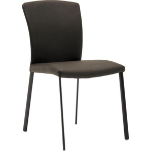 4-Fußstuhl INOSIGN Carola Stühle Gr. H/T: 88 cm x 60 cm, Stoff Lederoptik, ohne Armlehne-Breite 50cm, grau (georgia 419) 4-Fuß-Stühle wahlw. mit Armlehnen, Made in Germany, Handgefertigt und Klimaneutral