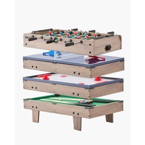 4 in 1 Kombi-Spieltisch-Set Airhockey-Tisch (81 cm), Multi-Kombinationstisch mit Pool-Billard & Hockey & Tischfußball & Pingpong & Pushern & Pucks, für Kinder Familienspielzimmer Büro SDJFKQQGQZ32QGILZV0