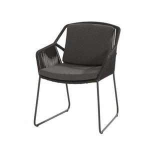 4 Seasons Dining Sessel Accor - Edelstahl beschichtet, Ropeschnur in anthrazit , inkl. Auflage 100% Polypropylen