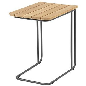 4 Seasons Side Table Verdi 50x35 cm Edelstahl anthrazit Teak
