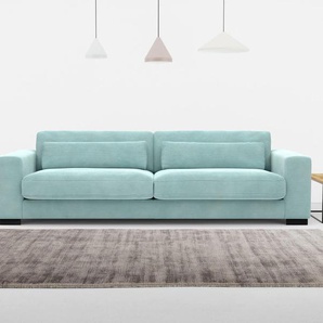 4-Sitzer HOME AFFAIRE Bléquin Sofas Gr. B/H/T: 290 cm x 84 cm x 110 cm, Cord, blau (aqua) 4-Sitzer-Sofas Inklusive 2 Zierkissen, frei im Raum stellbar