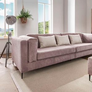 4-Sitzer INOSIGN Roma Sofas Gr. B/H/T: 306 cm x 83 cm x 113 cm, Cord, rosa 4-Sitzer-Sofas