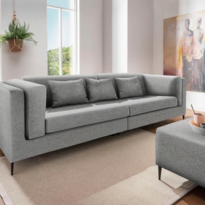 4-Sitzer INOSIGN Roma Sofas Gr. B/H/T: 306 cm x 83 cm x 113 cm, Struktur fein, grau 4-Sitzer-Sofas